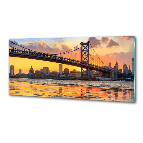 Rivestimento parete cucina con motivo Ponte di Filadelfia