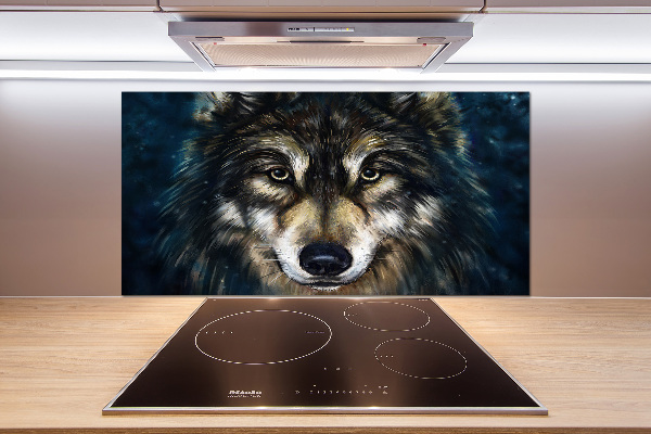 Rivestimento parete cucina con motivo Lupi