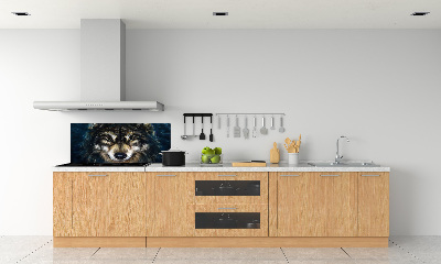 Rivestimento parete cucina con motivo Lupi