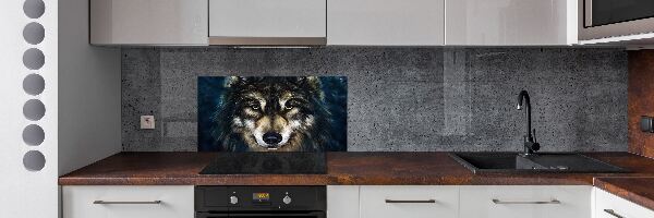 Rivestimento parete cucina con motivo Lupi