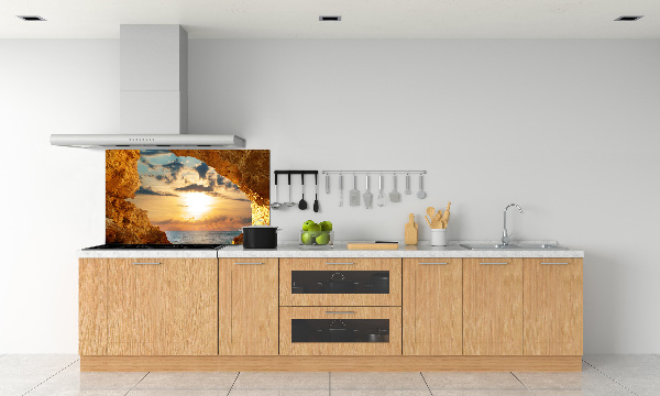 Pannello paraschizzi cucina con stampa raffigurante una grotta sul mare