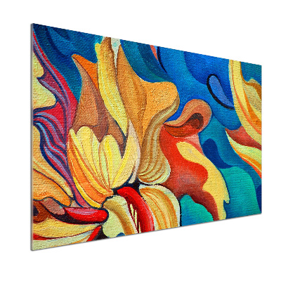 Rivestimento parete cucina con motivo a fiore astratto