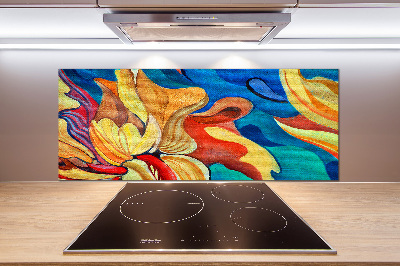 Rivestimento parete cucina con motivo a fiore astratto