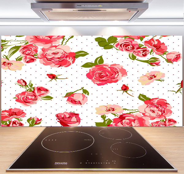 Pannello retrocucina con motivo di rose