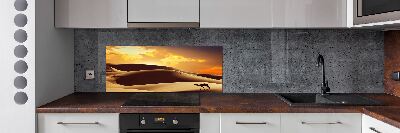 Rivestimento parete cucina in finitura Cammello del Sahara