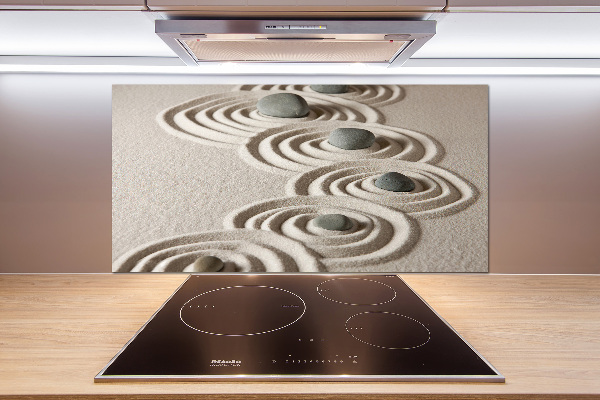 Pannello paraschizzi cucina con motivo Sabbia di pietre zen