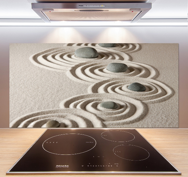 Pannello paraschizzi cucina con motivo Sabbia di pietre zen