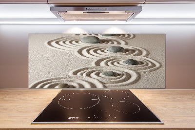 Pannello paraschizzi cucina con motivo Sabbia di pietre zen