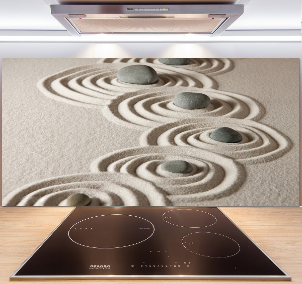 Pannello paraschizzi cucina con motivo Sabbia di pietre zen