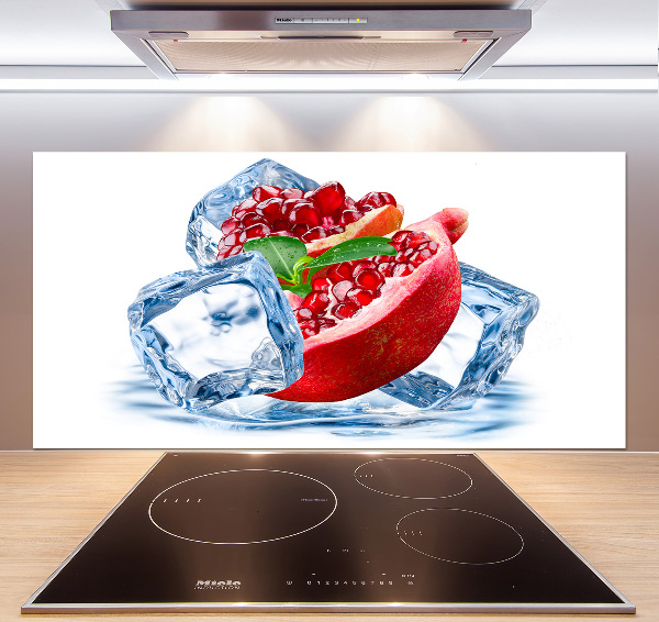 Pannello retrocucina con motivo melograno e finitura ghiaccio