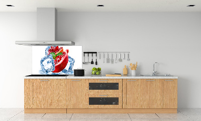 Pannello retrocucina con motivo melograno e finitura ghiaccio