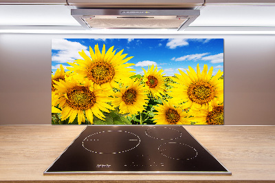 Rivestimento parete cucina con motivo di girasoli