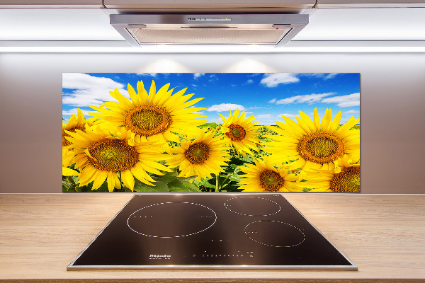 Rivestimento parete cucina con motivo di girasoli