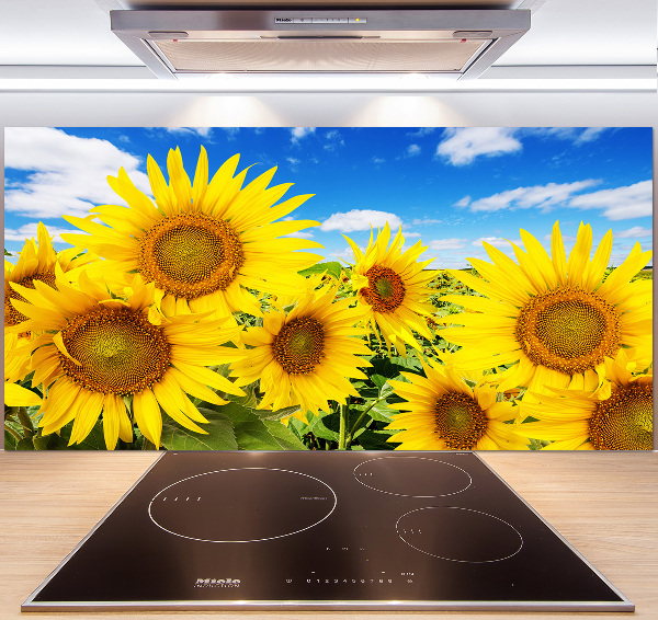 Rivestimento parete cucina con motivo di girasoli