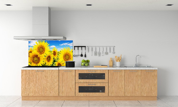 Rivestimento parete cucina con motivo di girasoli