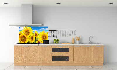 Rivestimento parete cucina con motivo di girasoli