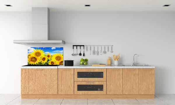 Rivestimento parete cucina con motivo di girasoli