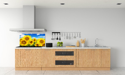 Rivestimento parete cucina con motivo di girasoli