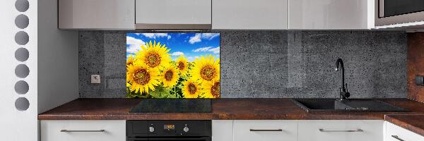 Rivestimento parete cucina con motivo di girasoli