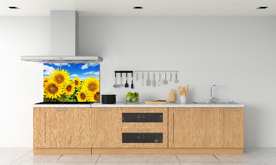 Rivestimento parete cucina con motivo di girasoli