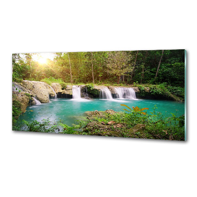 Pannello retrocucina con motivo a cascata nella foresta