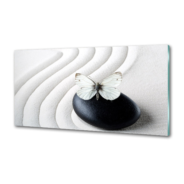 Pannello retrocucina con motivo Pietra Zen e farfalla