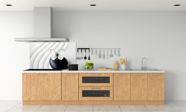 Pannello retrocucina con motivo Pietra Zen e farfalla