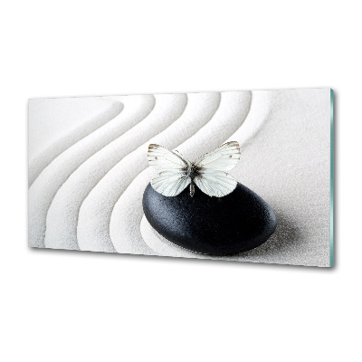 Pannello retrocucina con motivo Pietra Zen e farfalla