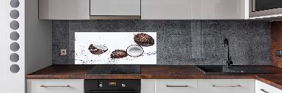 Pannello paraschizzi cucina con motivo cocco effetto acqua