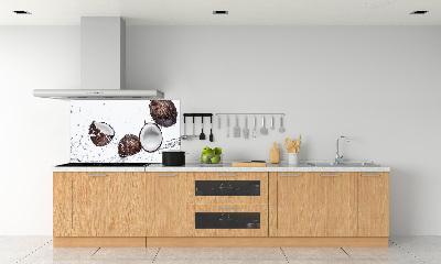 Pannello paraschizzi cucina con motivo cocco effetto acqua