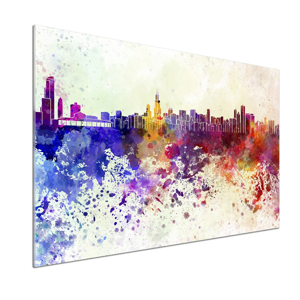 Pannello retrocucina con motivo Chicago colorato