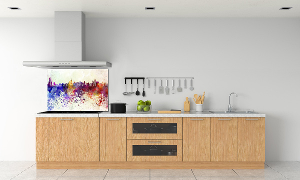 Pannello retrocucina con motivo Chicago colorato