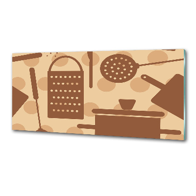 Rivestimento parete cucina con motivi a tema utensili da cucina