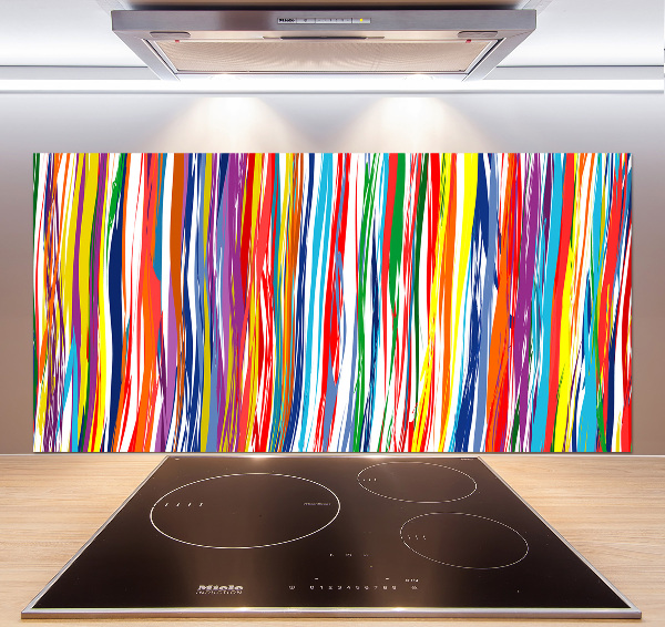 Rivestimento parete cucina con strisce colorate