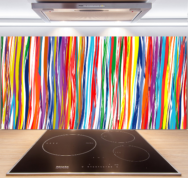 Rivestimento parete cucina con strisce colorate