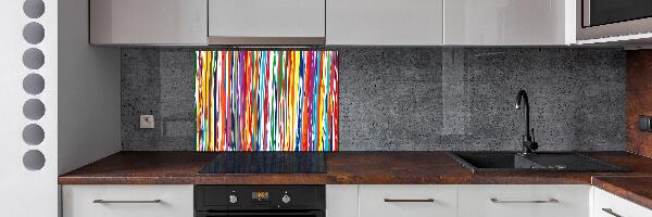 Rivestimento parete cucina con strisce colorate