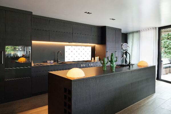 Pannello retrocucina con stampa a motivi di punti e cuori