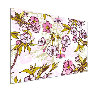 Pannello paraschizzi cucina con motivo Fiori di ciliegio