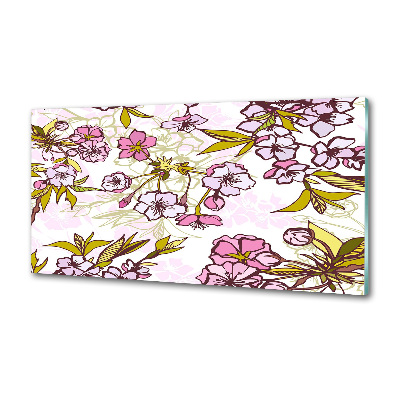 Pannello paraschizzi cucina con motivo Fiori di ciliegio