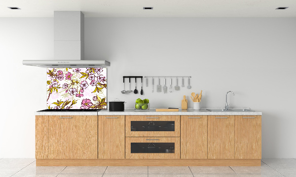 Pannello paraschizzi cucina con motivo Fiori di ciliegio