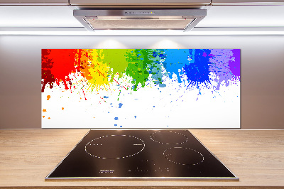 Pannello paraschizzi cucina con motivo di macchie arcobaleno