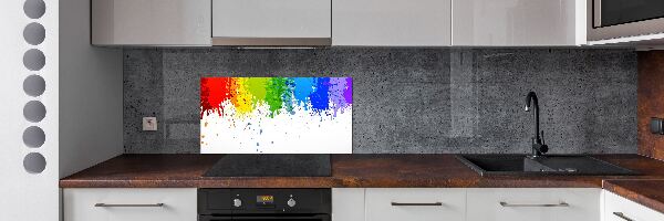 Pannello paraschizzi cucina con motivo di macchie arcobaleno