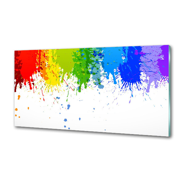 Pannello paraschizzi cucina con motivo di macchie arcobaleno