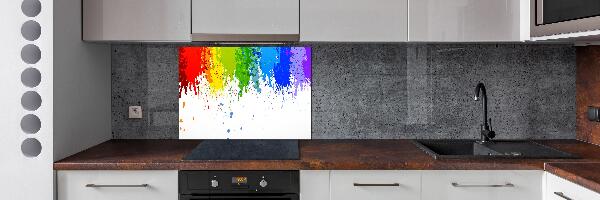 Pannello paraschizzi cucina con motivo di macchie arcobaleno