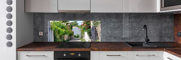 Rivestimento parete cucina con motivo Vicolo corniolo