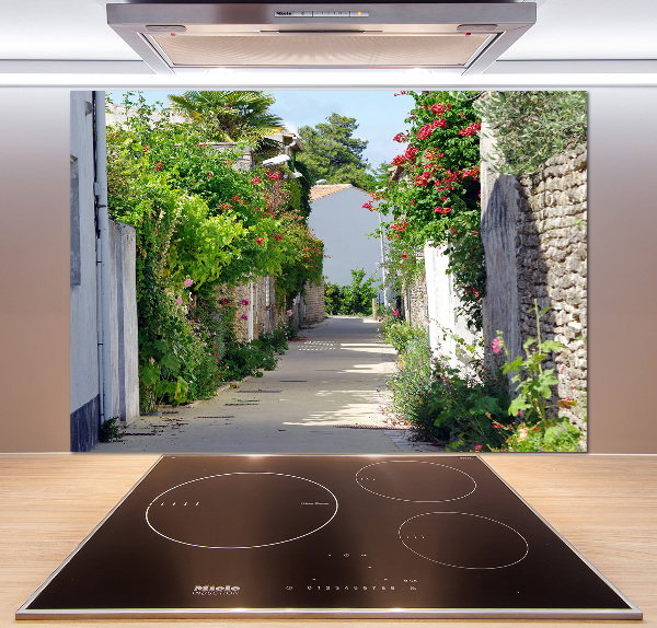 Rivestimento parete cucina con motivo Vicolo corniolo