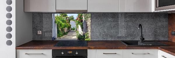 Rivestimento parete cucina con motivo Vicolo corniolo