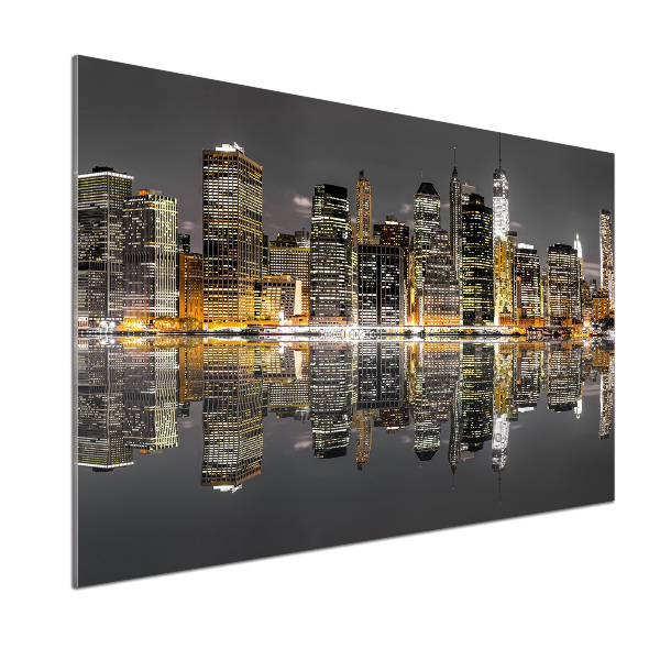 Pannello paraschizzi cucina con stampa che rappresenta New York di notte