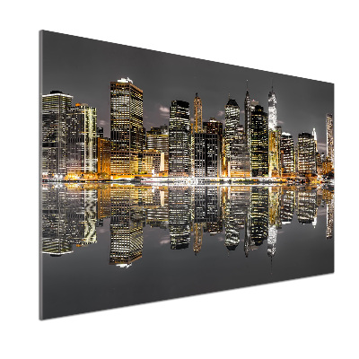 Pannello paraschizzi cucina con stampa che rappresenta New York di notte