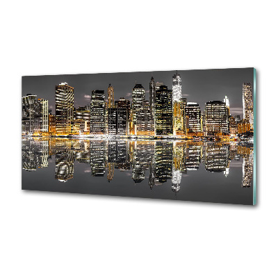 Pannello paraschizzi cucina con stampa che rappresenta New York di notte